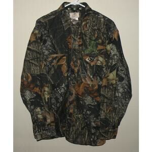 Mossy Oak Apparel Silent Stalker Men’s Large LS Chamois Cloth Button Shirt Camo